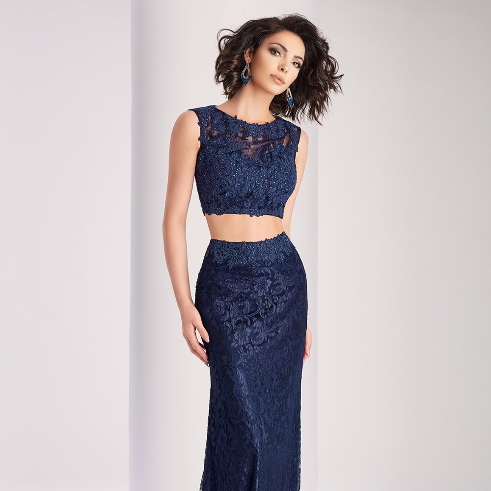 Authentic NEW Clarisse 2716 Navy Prom Gown